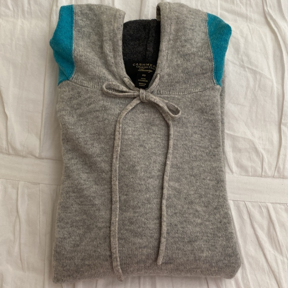 Charter Club Luxury cashmere hooded sweater.
